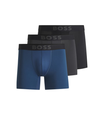 BOSS para hombre. 50517814 Set 3 Bóxers Active (M), Negro, Homewear, Gris, Poliamida, Marino