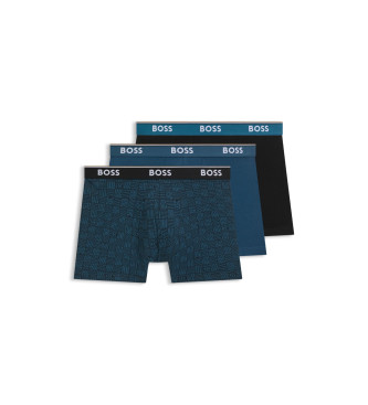 BOSS para hombre. 50531685 Set 3 Bóxers Power Des azul (M), Homewear, Algodón