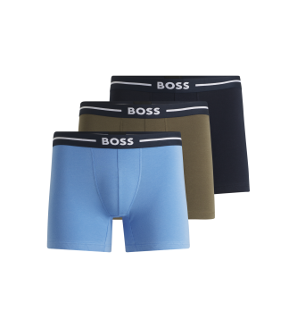 BOSS para hombre. 50531702 Pack 3 Bóxers Bold azul, marino, verde (L), Homewear, Algodón