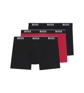 BOSS para hombre. 50554694 Set 3 Bóxers Confort marino, rojo, negro (L), Homewear, Algodón