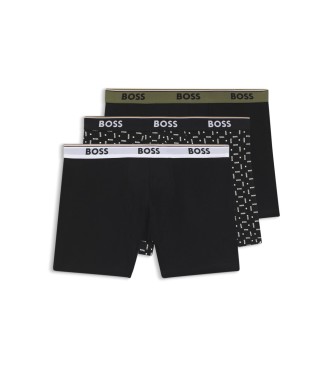 BOSS para hombre. 50554438 Set 3 Bóxers Liso negro (L), Homewear, Algodón
