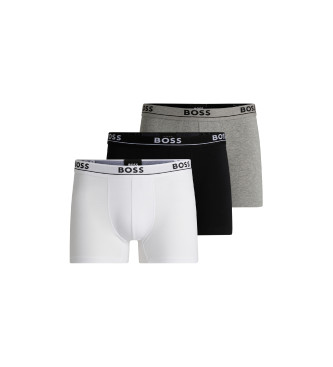 BOSS para hombre. 50495237 Set 3 bóxers Spirit blanco, negro, gris (M), Homewear, Algodón