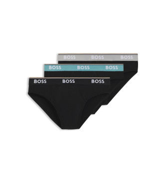 BOSS para hombre. 50531681 Pack 3 Slips Power negro (L), Homewear, Algodón
