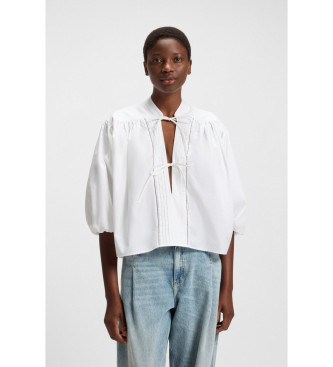 BOSS para mujer. 50552766 Blusa Bales blanco (XS), Casual, Poliéster, Manga corta