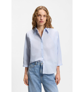BOSS para mujer. 50553519 Camisa Belenta azul (42), Casual, Algodón, Manga 3/4