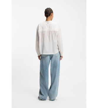 BOSS para mujer. 50540396 Camisa Bizzan blanco (40), Casual, Algodón, Manga larga