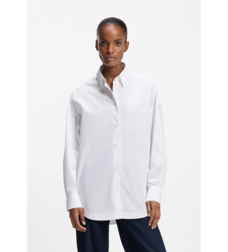 BOSS para mujer. 50553532 Camisa Bonsta blanco (40), Clásico, Manga larga, Tela