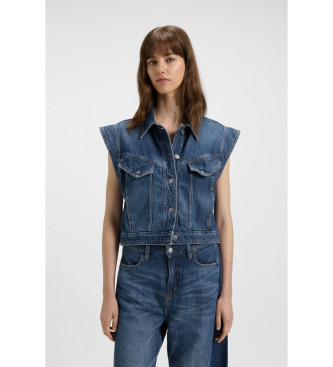 BOSS para mujer. 50534189 Cazadora Denim Light azul (M), Casual, Algodón, Sin mangas / Tirantes