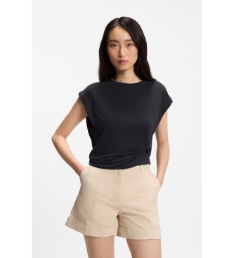 BOSS para mujer. 50553458 Camiseta Ebony negro (XS), Casual, Modal, Sin mangas / Tirantes