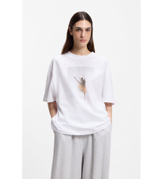 BOSS para mujer. 50556978 Camiseta Eboys blanco (L), Casual, Algodón, Manga corta