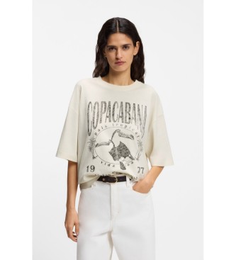 BOSS para mujer. 50559078 Camiseta Relaxed Fit blanco (XL), Casual, Algodón, Manga corta