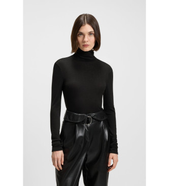 BOSSvoor vrouwen. 50548098 Eliana T-shirt zwart (M), Casual, Synthetisch, Lange mouwen