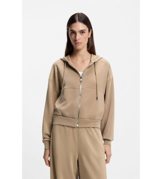 BOSS para mujer. 50547813 Sudadera Elijak marrón (XL), Beige, Casual, Poliéster