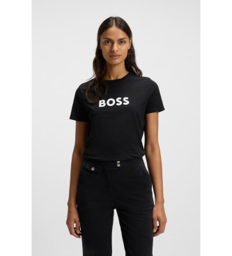 BOSS para mujer. 50501139 Camiseta Elogo negro (M), Casual, Algodón, Manga corta