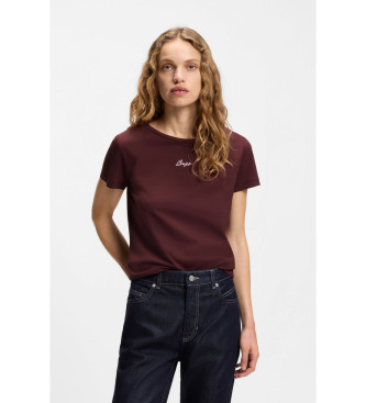 BOSS para mujer. 50554696 Camiseta Elove burdeos (L), Casual, Algodón, Manga corta