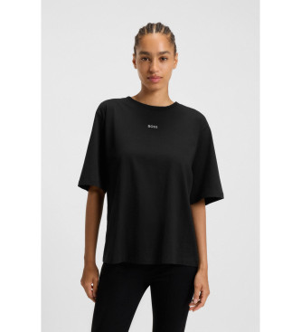 BOSS para mujer. 50523256 Camiseta Enis negro (M), Casual, Algodón, Manga larga