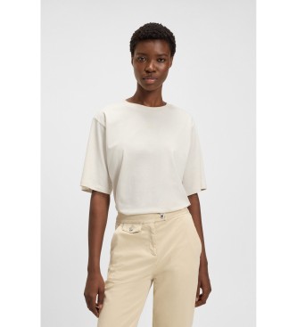 BOSSvoor vrouwen. 50523256 Enis Logo T-shirt wit (XS), Casual, Katoen, Korte mouwen