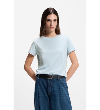 BOSS para mujer. 50506973 Camiseta Esogo azul (XS), Casual, Algodón, Manga corta