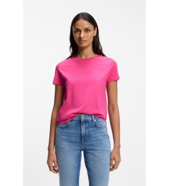 BOSS para mujer. 50506973 Camiseta Punto Logo rosa (XS), Casual, Algodón, Manga corta