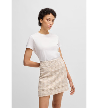 BOSS para mujer. 50536628 Camiseta Esogo blanco (XS), Casual, Algodón, Manga corta