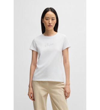 BOSSvoor vrouwen. 50538826 Esogo T-shirt wit (L), Casual, Katoen, Korte mouwen