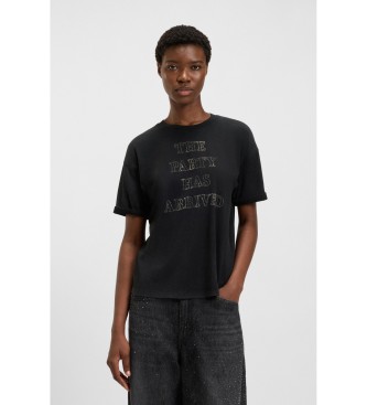 BOSSvoor vrouwen. 50549195 Evi T-shirt zwart (XS), Casual, Katoen, Korte mouwen