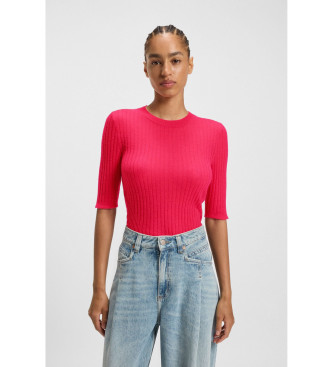 BOSSvoor vrouwen. 50531475 T-shirt Fennina roze (XL), Casual, Wol, Korte mouwen