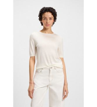 BOSSvoor vrouwen. 50543936 Fiaffusa T-shirt wit (L), Casual, Katoen, Korte mouwen