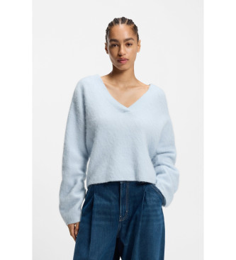 BOSSvoor vrouwen. 50549185 Fiti lichtblauwe trui (S), Casual, Katoen