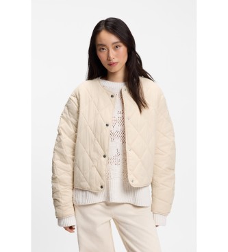 BOSS para mujer. 50553785 Chaqueta repelente al agua con guateado romboidal (40), Beige, Casual, Poliéster