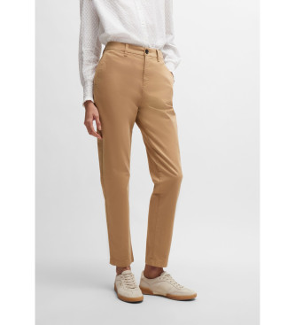 BOSS para mujer. 50508675 Pantalón Tachini2 beige (46), Casual, Algodón