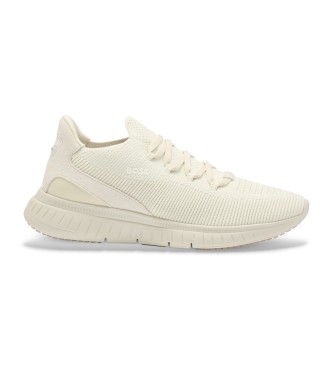 BOSS Zapatillas de piel Slonn Titanium blanco
