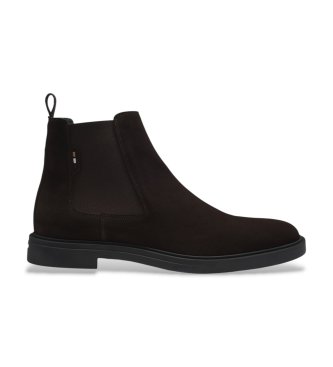 BOSS Botines de piel Calev Chelsea marrón oscuro