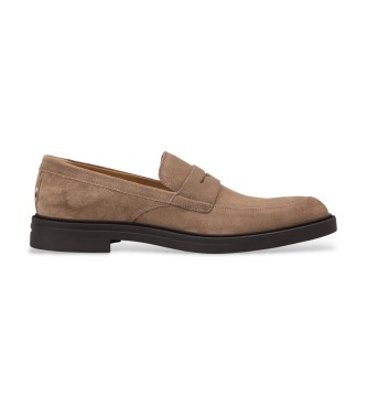 BOSS para hombre. 50557671 Mocasines de Piel Calev beige (39), Plano, Ninguno, Casual, Clásico