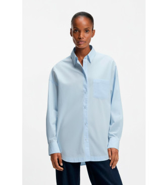 BOSS para mujer. 50553532 Camisa Bonsta azul (36), Casual, Algodón, Manga larga