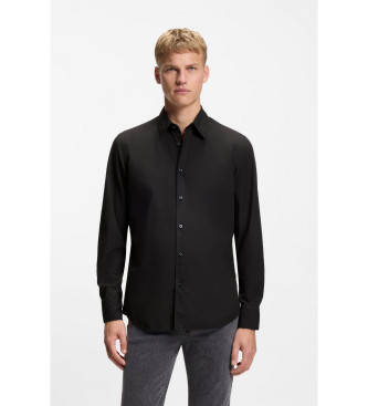BOSS para hombre. 50518304 Camisa Relegant negro (L), Casual, Fiesta, Algodón, Clásico, Manga larga
