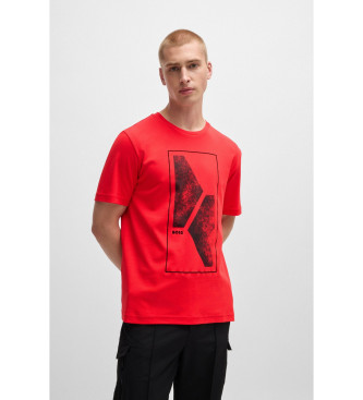 Camiseta Artwork rojo (S), Casual, Algodón, Manga corta, BOSS outlet 2024.