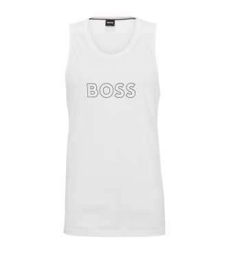 BOSS para hombre. 50491711 Camiseta logo en contorno blanco (M), Casual, Algodón, Sin mangas / Tirantes, Sostenible