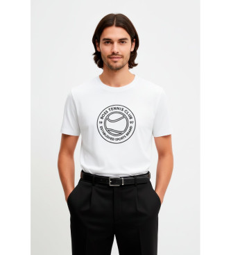 BOSS para hombre. 50553648 Camiseta con ilustración de tenis blanco (L), Casual, Algodón, Manga corta
