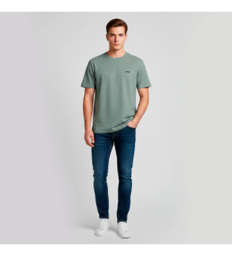 BOSS para hombre. 50506373 Camiseta con Logo a Contraste verde (M), Casual, Algodón, Manga corta