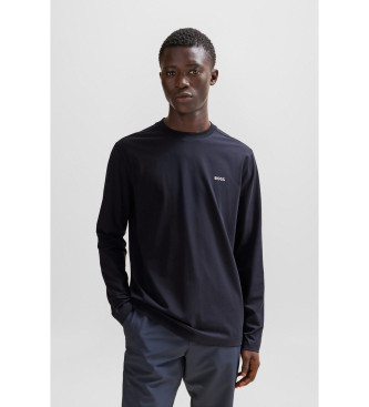 BOSS para hombre. 50506365 Camiseta Contraste marino (M), Casual, Algodón, Manga larga