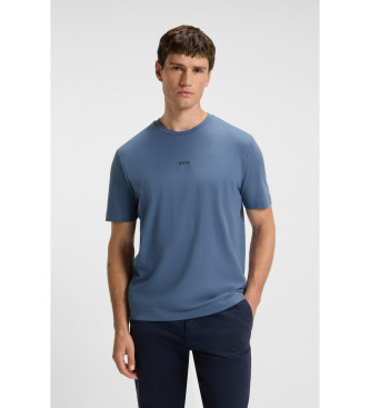 BOSS para hombre. 50473278 Camiseta de algodón elástico azul (S), Casual, Manga corta
