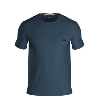 BOSS para hombre. 50535891 Camiseta de Pijama con Logo bordado azul (L), Homewear, Algodón, Manga corta