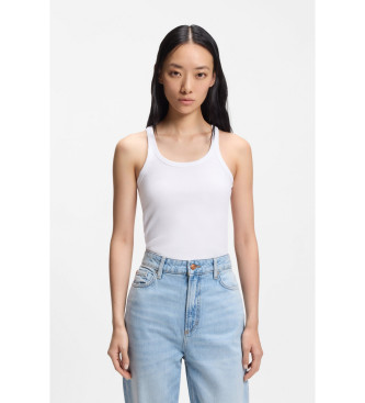 BOSS para mujer. 50554664 Camiseta Epetite blanco (XS), Casual, Algodón, Sin mangas / Tirantes