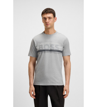 BOSS para hombre. 50550113 Camiseta Iconic Zone gris (L), Casual, Algodón, Manga corta