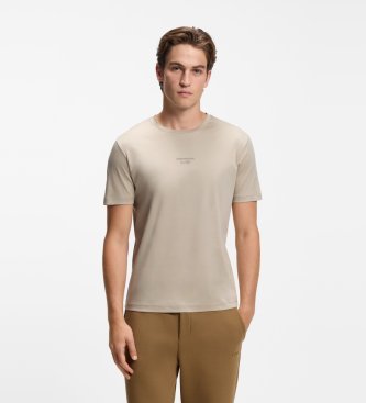 Porsche x T-shirt med logotyp i glänsande finish, beige