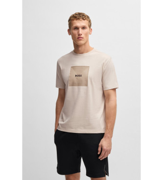 BOSS para hombre. 50538096 Camiseta Logo Fino beige (L), Casual, Algodón, Manga corta