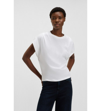 BOSS para mujer. 50547799 Camiseta logotipo caligrafiado blanco (XS), Casual, Algodón, Manga corta