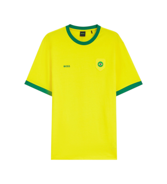 BOSS para hombre. 50562134 Camiseta Lux amarillo (XXL), Casual, Algodón, Manga corta