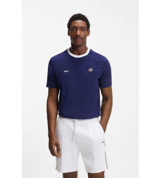 BOSS para hombre. 50562134 Camiseta Lux azul (XL), Casual, Algodón, Manga corta